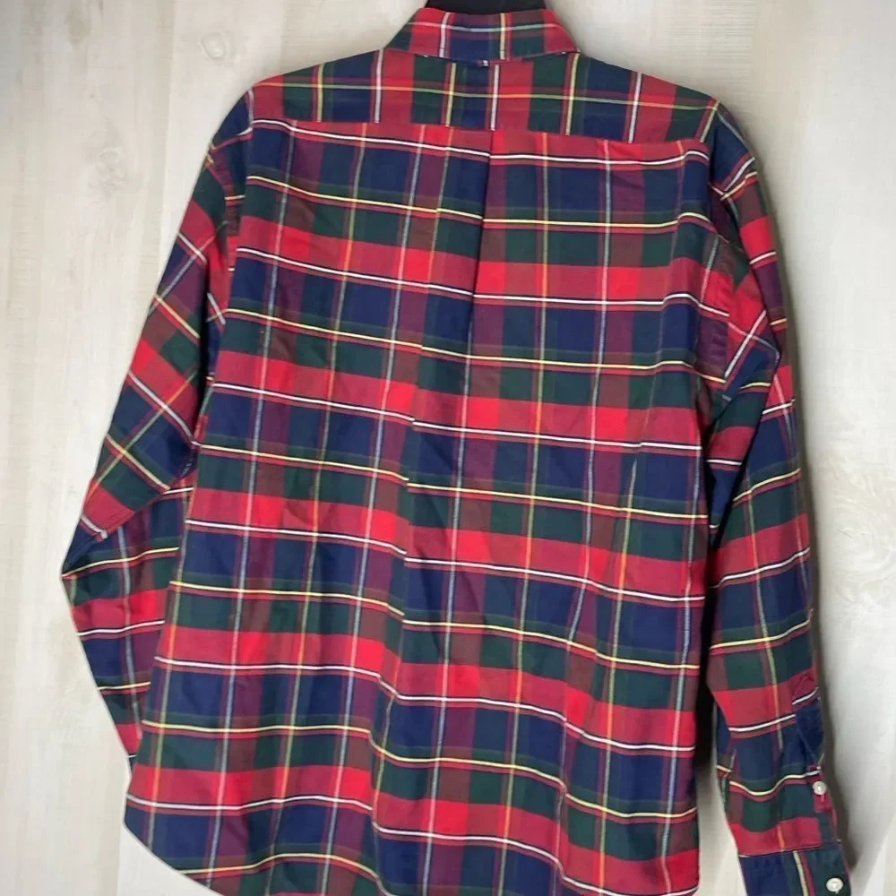 Ralph Lauren red plaid long‎ sleeve button down shirt, size 12